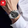 Reloj Marca Oli Shi Transfronterizo Popular Luminoso Calendario Impermeable 7 Pines Personalidad Carcasa Negocios Cuarzo Reloj de Pulsera para Hombre