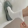 Meias finas sem costura para mulheres, meias de cano médio, meias de algodão para o verão, estilo coreano, estilo japonês, tendência ins, cor sólida, meias longas de verão, meias folgadas