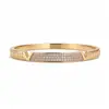 Pulseira com Fecho de Letra em Zircônia Banhada a Ouro Real 18K, Pulseira Personalizada Moderna e Resistente, Joia de Luxo Leve de Alta Qualidade para Mulheres