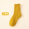 Meias Quentes Femininas Novas de Inverno, Meias de Lã Ultra-Grossas, Meias Femininas de Cano Médio Aconchegantes com Terry Espessado, Forradas com Fleece para Outono e Inverno