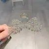 Novo Prendedor de Cabelo Pinça Shark Elegante de Alto Padrão com Laço de Strass Pérola Doce Grande para Parte Traseira da Cabeça