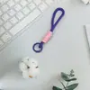 Estilo Minimalista Popular Corda Trançada Feita à Mão Bloqueio de Cores Cordão Chaveiro Capa de Celular Alça de Pulso Portátil Acessório de Nicho da Moda