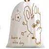 Bolsa de basura con cordón y estampado de conejo de dibujos animados, resistente al desgarro, portátil, para cocina del hogar, a prueba de fugas, bolsa de plástico grande, en stock
