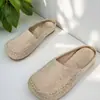 Exportación al por mayor de Zapatos de Mujer Estilo Chino, Sandalias de Lino Tejido Estilo Artístico de Punta Cerrada para Exteriores, Pantuflas Estilo Chino
