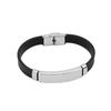 Joyería al por mayor europea y americana Pulseras deportivas de silicona de acero inoxidable Pulseras curvas DIY brillantes Pulseras hip-hop para hombre