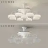 Luz de Ventilador para Sala de Estar, Simple Moderna de Lujo Ligero con Sensación de Alta Gama, Diseño de Gota de Agua, Potente Potencia de Viento, Luz de Ventilador de Techo Invisible para Comedor, Paquete para Toda la Casa