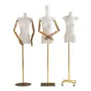 Mannequin Feminino de Meio Corpo com Cobertura de Tecido, Adereço de Exibição com Membros Móveis para Vitrine de Loja de Roupas