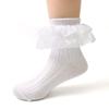 Calcetines de verano para niñas, de malla fina de algodón peinado, de tubo medio, bonitos calcetines de princesa con encaje, sin huesos