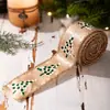 Cinta Navideña de Satén Verde y Rosa con Estampado de Árboles de Haobei, Cinta para Decoración de Guirnaldas de Árboles de Navidad, Cinta para Arreglos de Cintas