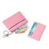 Cartera de Monedas con Patrón de Lona Ultra Delgada Transfronteriza Llavero con Tirador de Una Palabra Funda Protectora de Identificación Portatarjetas con Múltiples Ranuras para Tarjetas