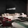 Sofá Baxter Minimalista Italiano Damasco Damasco Sofá de Ante Diseñador Sofá en Línea