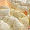 Conjunto de Roupa de Cama Classe A com Quatro Peças para Mãe e Bebê, Lençol de Gaze de Camada Dupla, Capa de Edredom, Colcha, Conjunto de Três Peças para Dormitório Estudantil