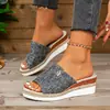 Zapatos de mujer de talla grande para otoño de 2026, transfronterizos europeos y americanos, zapatillas de tacón de cuña, sandalias de piscina casuales con suela gruesa, venta al por mayor