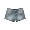 Shorts jeans vintage lavado de alta resistência com detalhes em relevo dourado para mulheres, plus size, cintura baixa, estilo americano, hot pants sexy que abraçam o quadril