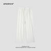 Pantalones Rectos Holgados con Cordón Tendencia para Hombre Apo Men's Wear Verano 2024 Mezcla de Algodón y Poliéster Estilo Perezoso Pantalones Casuales Holgados