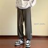 Calça Waffle Masculina Primavera e Outono Casual Versátil Calça Retro Americana com Cordão Tamanho Grande Calça Esportiva para Adolescentes Verão