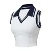 Conjunto de TênisSutiã Esportivo FemininoColete sem MangasFitnessSaia Dupla Camada Anti-exposiçãoSaia Plissada de Golfe