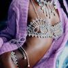 Ins blogger com cadeia de peito de biquíni europeu e americano sexy strass cadeia do corpo acessórios transfronteiriços cadeia do corpo feminino