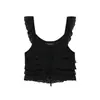 Atacado Fabricante de Roupas Femininas Transfronteiriço Moda Estilo Europeu e Americano Top Camisola Decorativa em Camadas com Barra de Renda