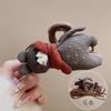 Pinza para Agarrar Pelo Oso Bufanda Otoño e Invierno Peluche Lindo Pasador Sentido Avanzado Parte Posterior de la Cabeza Pinza Tiburón para Cabello Pasador Adorno para el Cabello