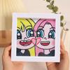 Enfeites de Pintura de Diamante, Adesivos de Desenho Animado DIY Fofos Feitos à Mão, Porta-Retratos de Acrílico, Pinturas Decorativas, Decorações para Quarto e Sala de Estar no Atacado