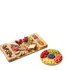 Juego de tabla de quesos de bambú, plato de frutas de madera maciza, tabla para pan y tostadas, plato para quesos y pan, plato de frutas