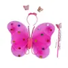 Alas de Mariposa Luminosas para Espalda de Niños Disfraz de Actuación Accesorios Alas de Ángel Luminosas 20 Luces Alas de Mariposa Juego de Tres Piezas