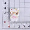 Gafas Lindas de Dibujos Animados Gato Gatito Resina DIY Pasador Accesorios para el Cabello Pegamento de Crema Imán para Refrigerador Material para Joyería Accesorios Lote