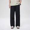 Calça Casual Lisa de Perna Reta Estilo Liso Masculina Verão 2026 Novo Elástica Cargo Perna Larga