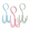 Gancho giratorio multifuncional de cuatro garras perchero para abrigos y sombreros colgador de bufandas estante de almacenamiento de bolsas de plástico sin perforaciones