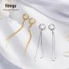 Xi Gu E0497 S925 Tremella Fivela Moda Coreana Feminina Brincos Ocos Brincos Longos Brincos Elegantes