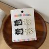 Clip bb de Estrella de Lunares Blancos y Negros con Lazo Lindo y Femenino de Corazón Clip Pequeño Desprendible Clip para Mechones de Cabello Suelto Clip Lateral