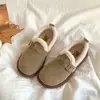 Zapatos Birkenstock de suela gruesa para mujer, retro, nuevo estilo otoño e invierno 2026, mocasines, de suela plana, antideslizantes, para usar con faldas, zapatos de algodón de suela blanda