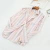 Roupas Masculinas de Linho para Primavera e Outono de 2025 Estilo Japonês Camisa de Linho Listrada Fresca Cardigã Respirável de Algodão e Linho B041