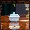 Juego de Vajilla de Cerámica Jingdezhen de Alta Gama con Color Bajo Esmalte Celadón: Set de Cuencos para Arroz, Platos, Cuencos para Sopa, Cucharas Pequeñas, Cuencos, Platos y Palillos