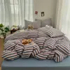 2026 Novo Estilo Muji Algodão Lavado Gaze Dupla 100% Algodão Conjunto de Quatro Peças Lençol de Cama 100% Puro Capa de Edredom Lençol com Elástico Conjunto de Três Peças