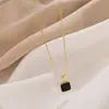 Collar de Cadena Gruesa Exagerada de Acero de Titanio Estilo Europeo y Americano de Moda, Versátil Cadena Clavicular Cuadrada Negra para Mujer