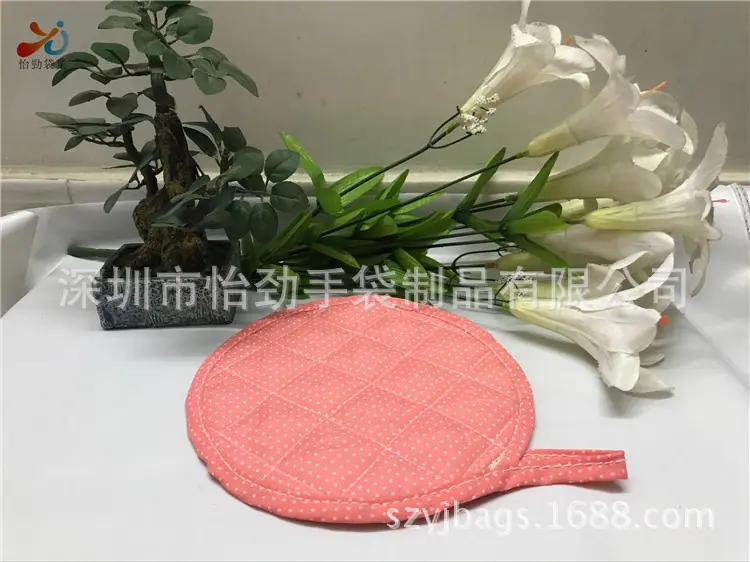 印花棉布圆形杯垫