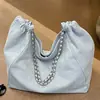 Bolso tote de lona vaquera con correa de cadena para el hombro, modelo nuevo 2026, bolso de gran capacidad, bolso de hombro nuevo para mujer
