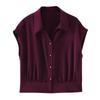 Foto Real de Camisa de Solapa Estilo Francés con Sensación de Hielo, Nuevo Estilo de Verano Camisa Adelgazante Top