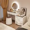 2026 Nuevo Tocador de Madera Maciza Dormitorio Simple Moderno Pequeño Estilo Crema Mesita de Noche Mesa de Maquillaje Tocador Gabinete Integrado