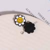 Color Caricatura Aceite Goteando Cara Sonriente Girasol Agujero Recto Accesorios de Flores DIY Adorno para Cabeza Infantil Cuerda para el Cabello Material Femenino