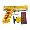 Pistola de aire de balas blandas de 15 cm, esponja de goma blanda plegable, Arena Sand Eagle de cinco garras, Dragón Dorado Rojo, simulación, niño come pollo, juguete para niño