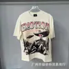 Marca Americana da Moda Tops de Verão para Casal Estampado com Strass Emoção Mista Camiseta de Manga Curta Ins