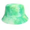 Novo em estoque chapéu de pescador com tie-dye pintado transfronteiriço, chapéu de dupla face masculino e feminino, chapéu de proteção solar casual para áreas externas, dois usos
