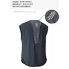 Chaleco Deportivo Transpirable de Hombro Ancho para Verano Gris Oscuro Seda de Hielo Secado Rápido Sin Mangas Camiseta para Hombre Correr de Noche Ropa de Entrenamiento Físico