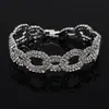 Pulseira Quadrada Elegante Moderna com Strass Transfronteiriça Joia de Mão Feminina para Uso Diário e de Palco B203