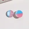Estilo Nuevo Otoño e Invierno Degradado de Dos Colores Cielo Estrellado con Purpurina Alta Transparencia Redonda de Resina Semiredonda Pendientes DIY para Accesorios de Mujer