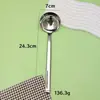 Cuchara para Fondue de Acero Inoxidable 304, Set Doméstico Engrosado para Servir Sopa y Gachas, Cucharón Sopera Grande de Mango Largo para Hotel y Restaurante, 18/10