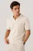 Camisa Polo Tricotada com Gola de Gaivota para Homem, Camiseta de Seda Gelada Fina de Manga Curta para Verão, Modelagem Solta, Emagrecimento, Top Versátil